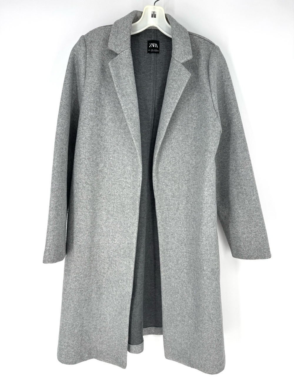 Zara Gray Open-Front Women's Trench Coat